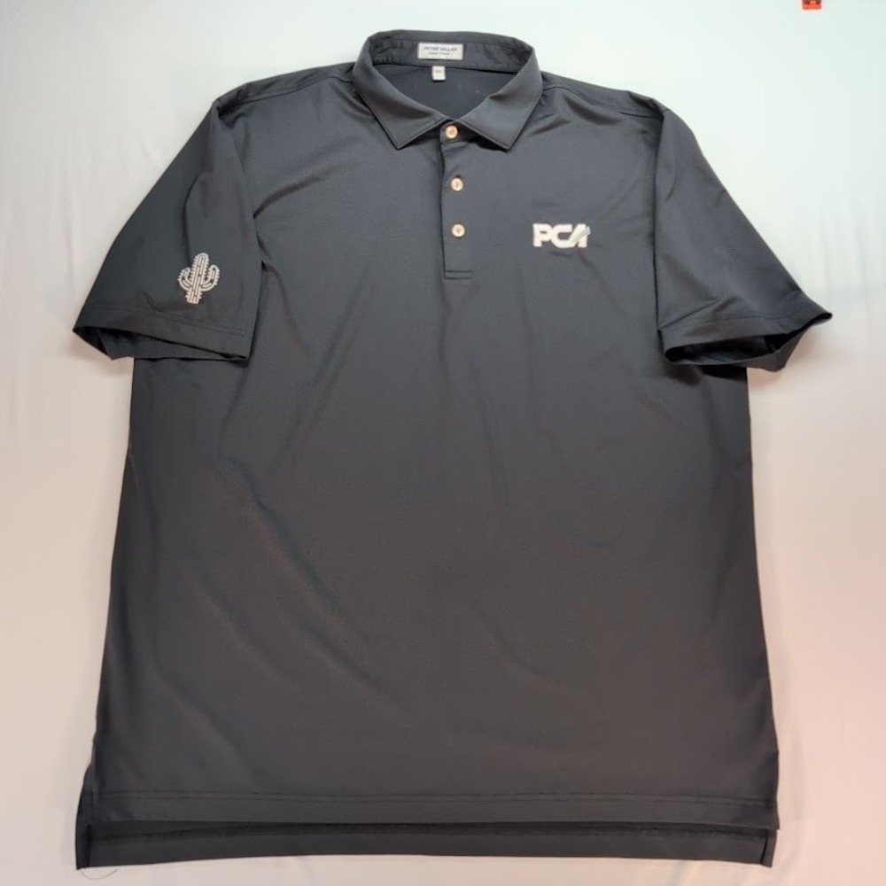 Peter Millar Mens XXL Summer Comfort PGA Polo Shirt Jet Black Golf PCA